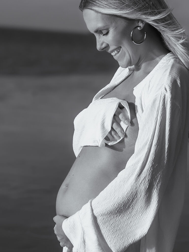 Schwarz weiß Wind Ohrringe Babybauch
